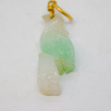 19th Century 22ct Yellow Gold Mounted Carved Green Jade Parrot Pendant Antique