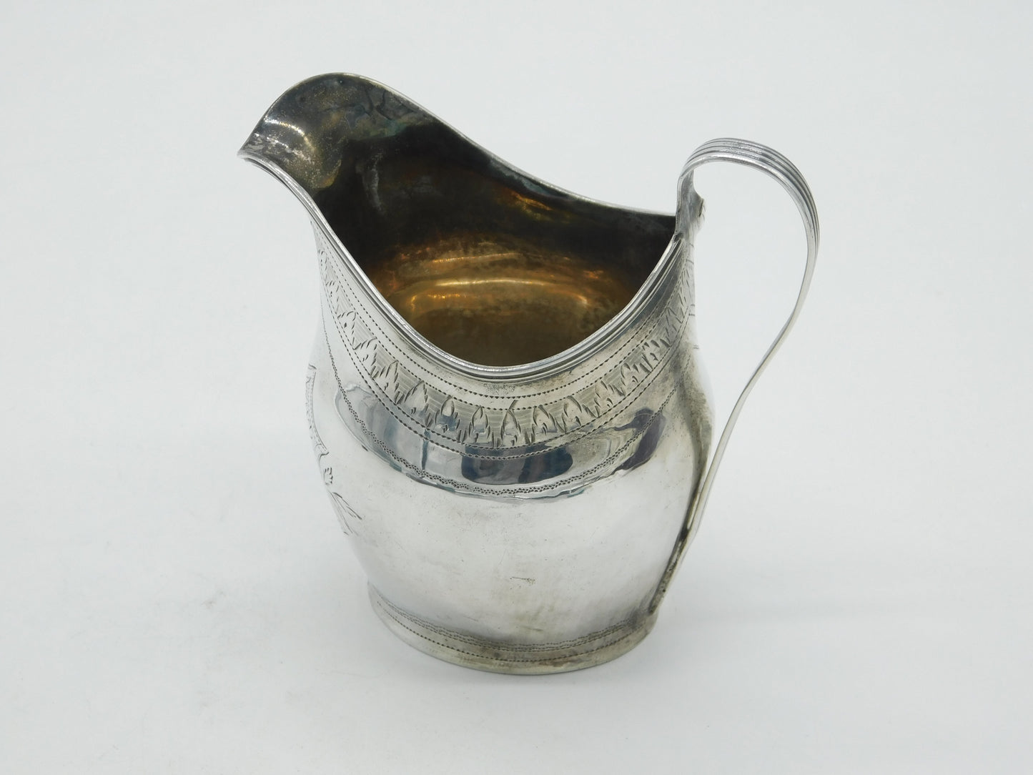 George III Sterling Silver Floral Pattern Cream Jug Antique 1801 London