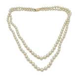 Ciro 9ct Rose Gold Simulated Double-Strand Cultured Pearl Necklace Vintage c1950