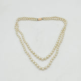 Ciro 9ct Rose Gold Simulated Double-Strand Cultured Pearl Necklace Vintage c1950
