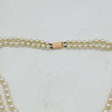 Ciro 9ct Rose Gold Simulated Double-Strand Cultured Pearl Necklace Vintage c1950