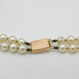 Ciro 9ct Rose Gold Simulated Double-Strand Cultured Pearl Necklace Vintage c1950