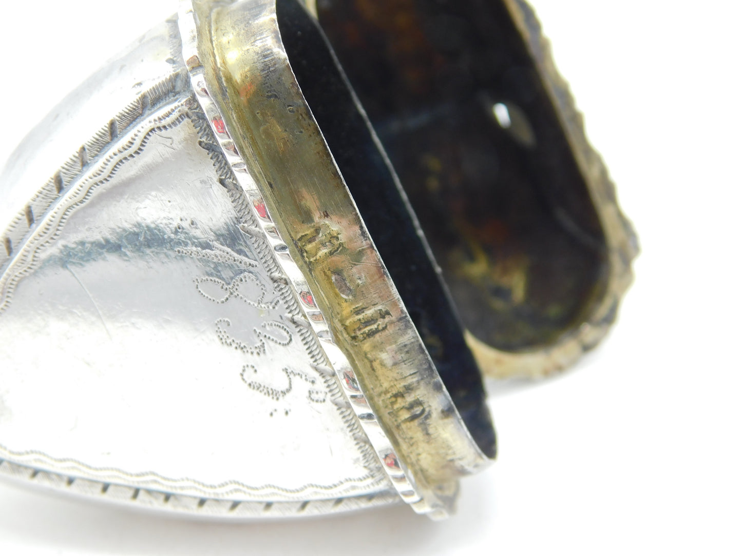 Early 19th Century Sterling Silver Crown over Heart Vesta Case Antique 1835
