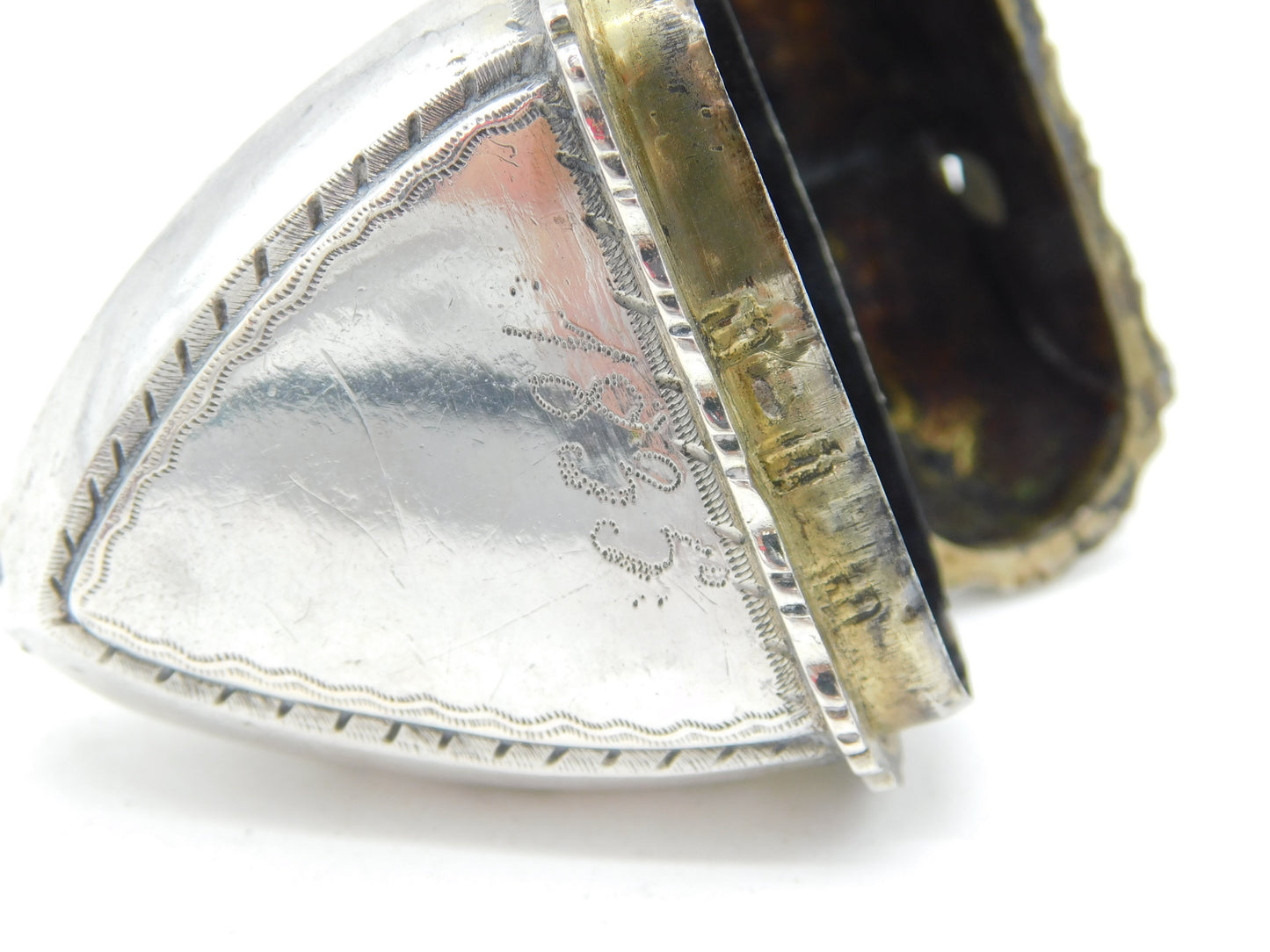 Early 19th Century Sterling Silver Crown over Heart Vesta Case Antique 1835