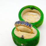 Victorian 18ct Yellow Gold Five Stone Sapphire Boat Ring Antique c1880