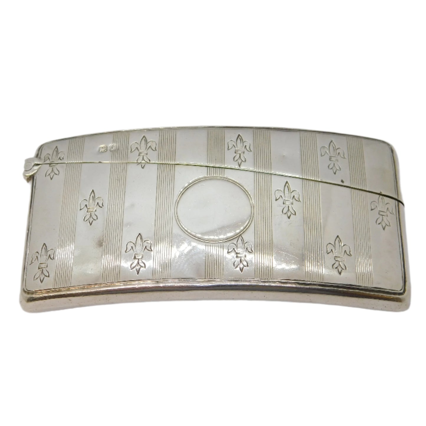 Edwardian Sterling Silver Fleur de Lis Pattern Card Case Antique 1909 Chester
