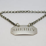 George III Sterling Silver Sherry Decanter Label Antique 1807 London
