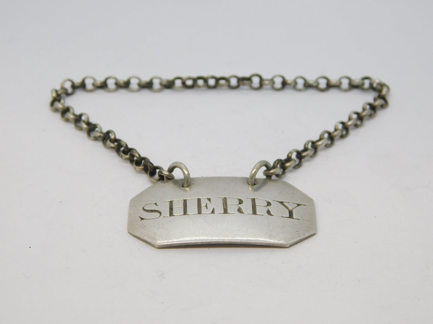 George III Sterling Silver Sherry Decanter Label Antique 1807 London