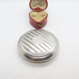 Sterling Silver Engine Turned Makeup Mirror Compact 1926 Birmingham Antique
