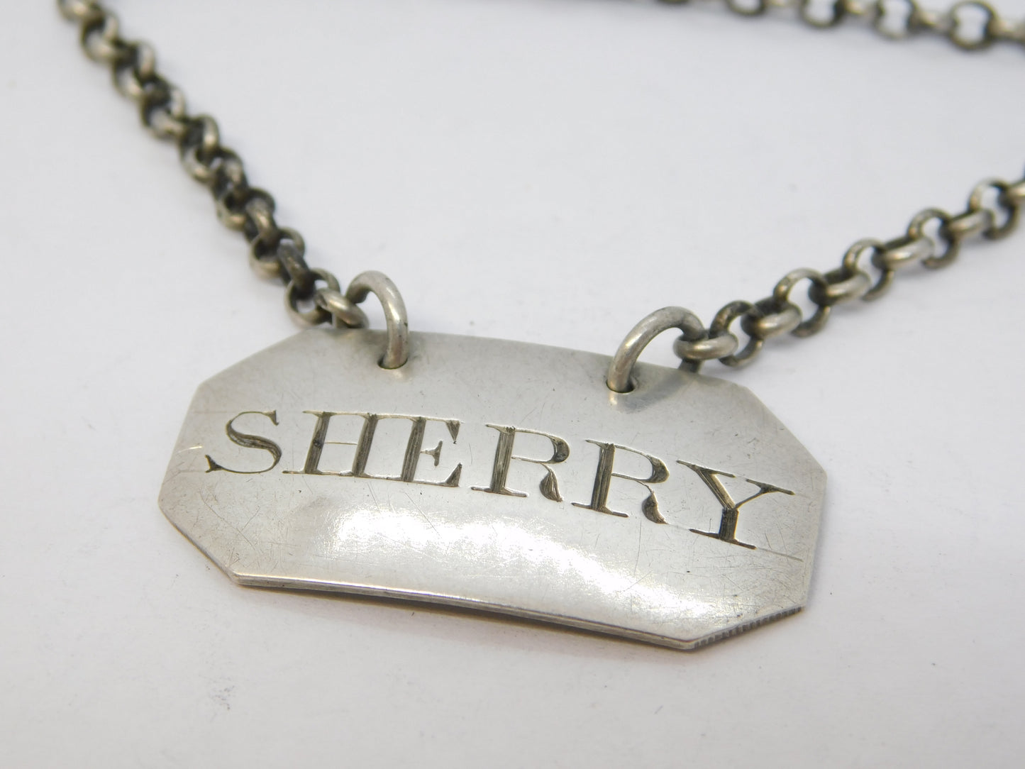 George III Sterling Silver Sherry Decanter Label Antique 1807 London