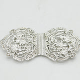 Victorian Sterling Silver Floral Nurses Buckle Antique 1897 Birmingham