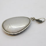 TLM Sterling Silver Morpho Butterfly Wing Set Island Drop Pendant Antique c1920
