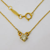 Tiffany & Co. 18ct Yellow Gold 0.25ct Cushion-Cut Diamond Pendant Necklace