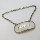 George III Sterling Silver Port Decanter Label Antique 1809 London E. Morley