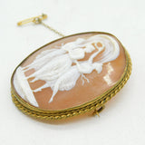 Victorian Large Rolled Gold Three Graces Carved Shell Cameo Brooch Antique c1890