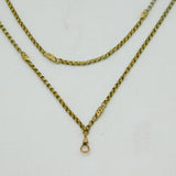Victorian Pinchbeck Fancy Link Long Guard Muff Chain Necklace Antique c1860