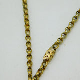 Victorian Pinchbeck Fancy Link Long Guard Muff Chain Necklace Antique c1860