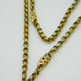 Victorian Pinchbeck Fancy Link Long Guard Muff Chain Necklace Antique c1860