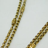 Victorian Pinchbeck Fancy Link Long Guard Muff Chain Necklace Antique c1860