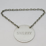 Sterling Silver Circular Sherry Decanter Label Antique 1935 Chester Art Deco