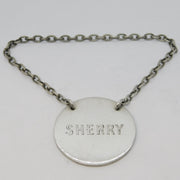 Sterling Silver Circular Sherry Decanter Label Antique 1935 Chester Art Deco