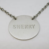Sterling Silver Circular Sherry Decanter Label Antique 1935 Chester Art Deco