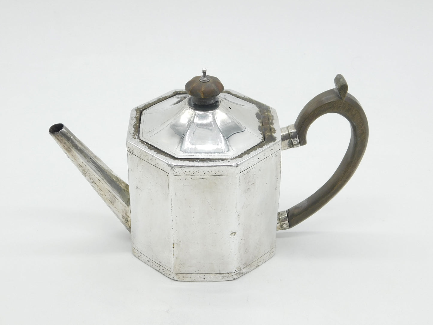 George III Sterling Silver Octagonal Bachelors Teapot Antique 1776 London