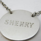Sterling Silver Circular Sherry Decanter Label Antique 1935 Chester Art Deco