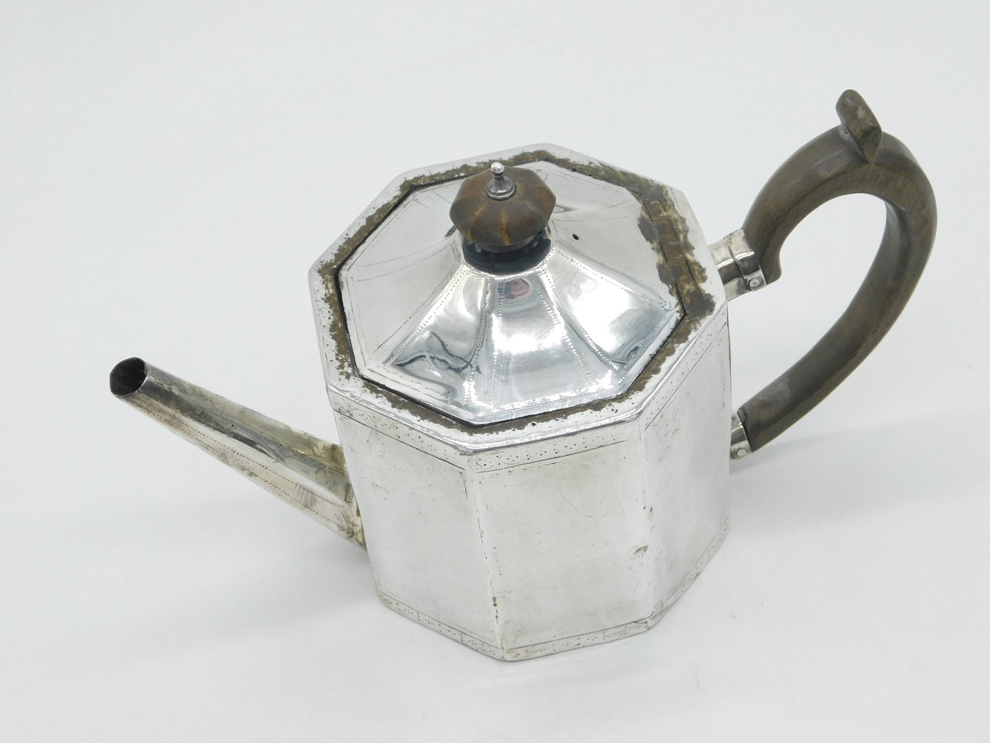 George III Sterling Silver Octagonal Bachelors Teapot Antique 1776 London