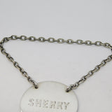 Sterling Silver Circular Sherry Decanter Label Antique 1935 Chester Art Deco
