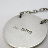 Sterling Silver Circular Sherry Decanter Label Antique 1935 Chester Art Deco