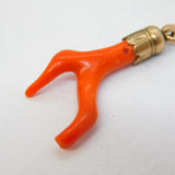 Victorian 9ct Gold Mounted Red Coral Specimen Pendant Antique c1860