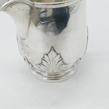 Sterling Silver Leaf Pattern Nouveau Cream Jug 1933 Sheffield Walker & Hall