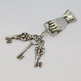 Sterling Silver Figa Hand Keys to the City Brooch Vintage 1957 Birmingham