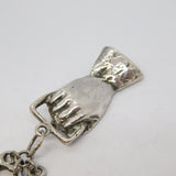 Sterling Silver Figa Hand Keys to the City Brooch Vintage 1957 Birmingham