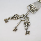 Sterling Silver Figa Hand Keys to the City Brooch Vintage 1957 Birmingham