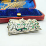 Victorian Sterling Silver & Enamel Shakespeare's Birthplace Brooch Antique 1876
