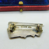 Victorian Sterling Silver & Enamel Shakespeare's Birthplace Brooch Antique 1876