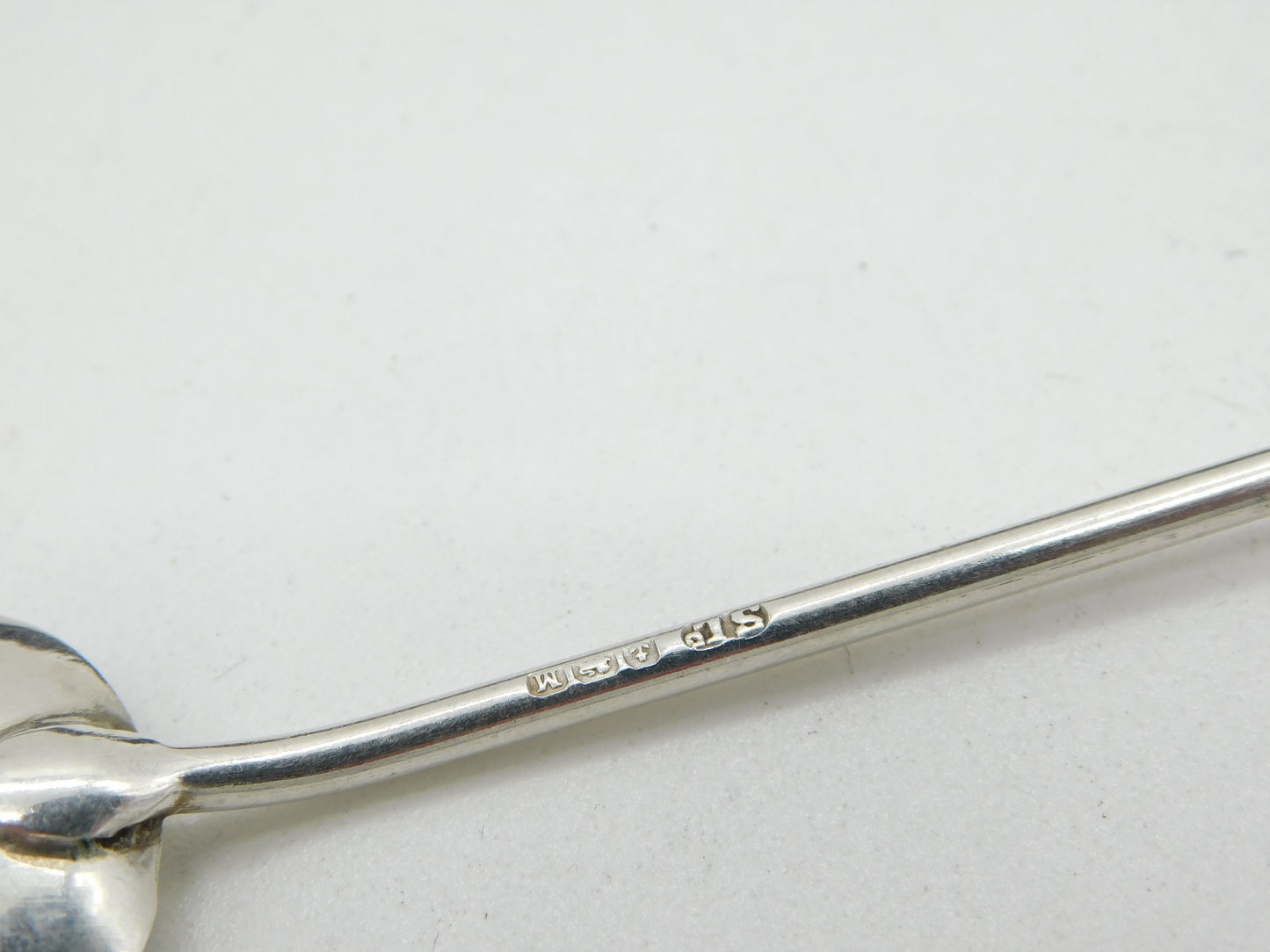 Boxed Set of Sterling Silver Bean Terminal Coffee Spoons Antique 1936 Birmingham