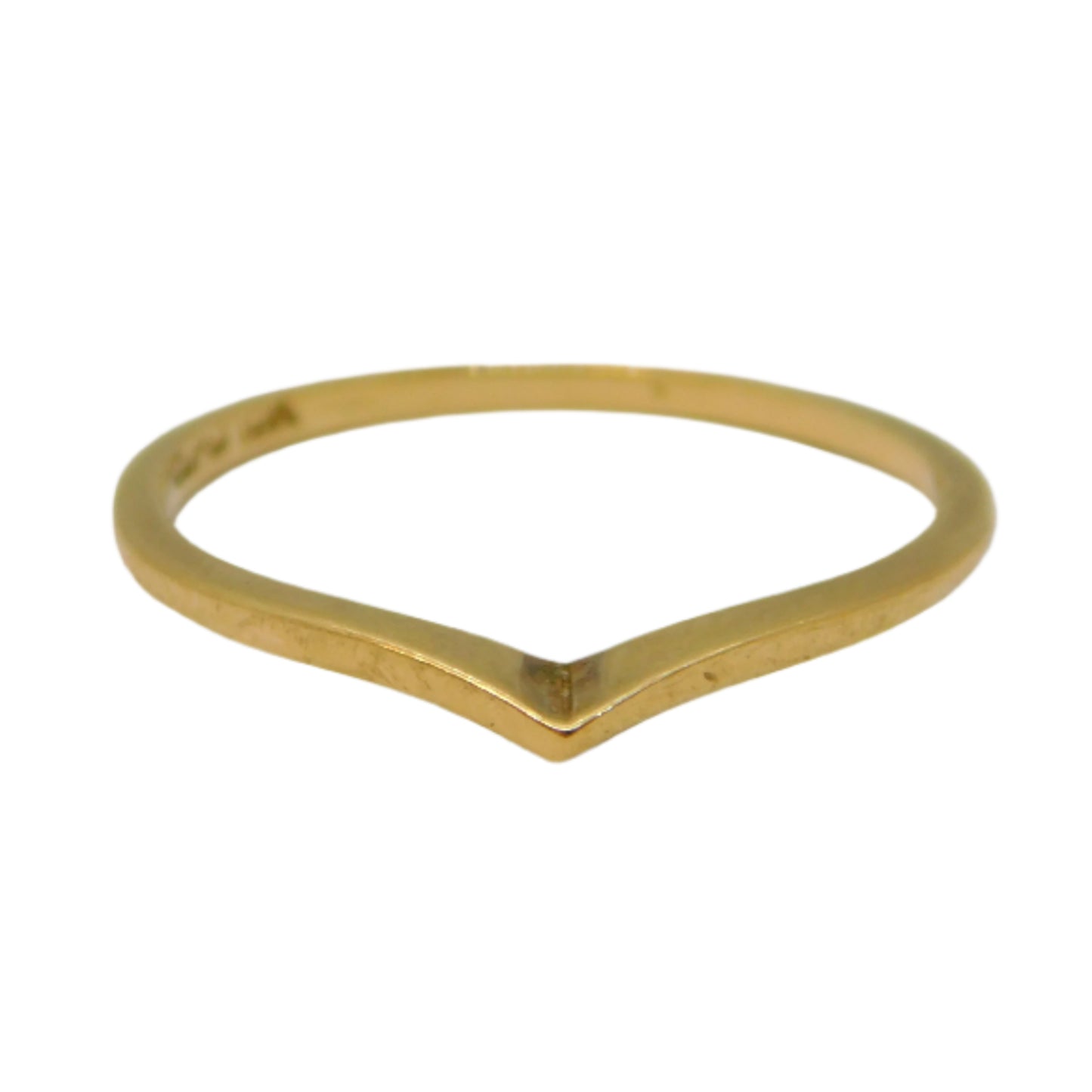 10ct Yellow Gold Wishbone Stacking Band Ring Vintage c1970 Size N UK
