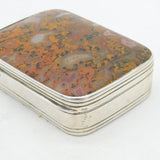 George III Scottish Perth Sterling Silver Agate Topped Snuff Box Antique c1800