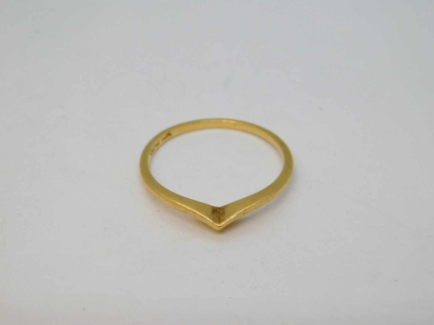 10ct Yellow Gold Wishbone Stacking Band Ring Vintage c1970 Size N UK