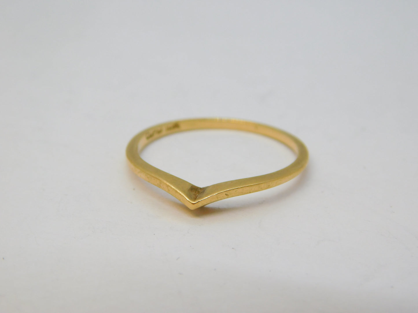 10ct Yellow Gold Wishbone Stacking Band Ring Vintage c1970 Size N UK