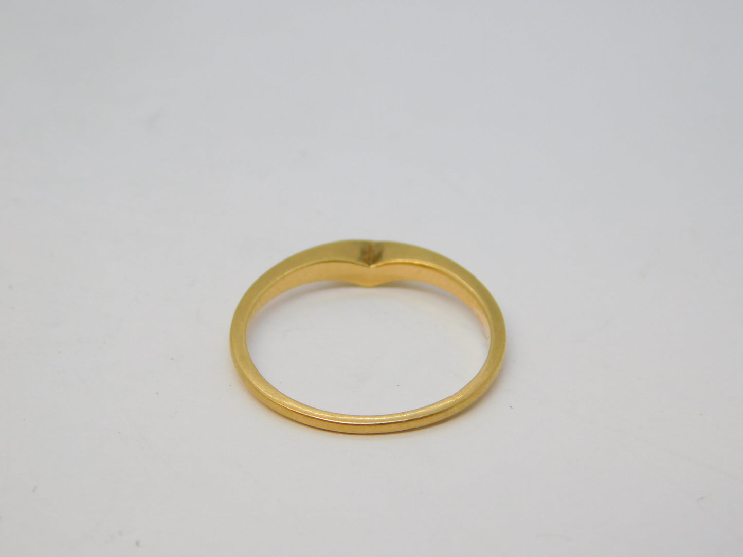 10ct Yellow Gold Wishbone Stacking Band Ring Vintage c1970 Size N UK