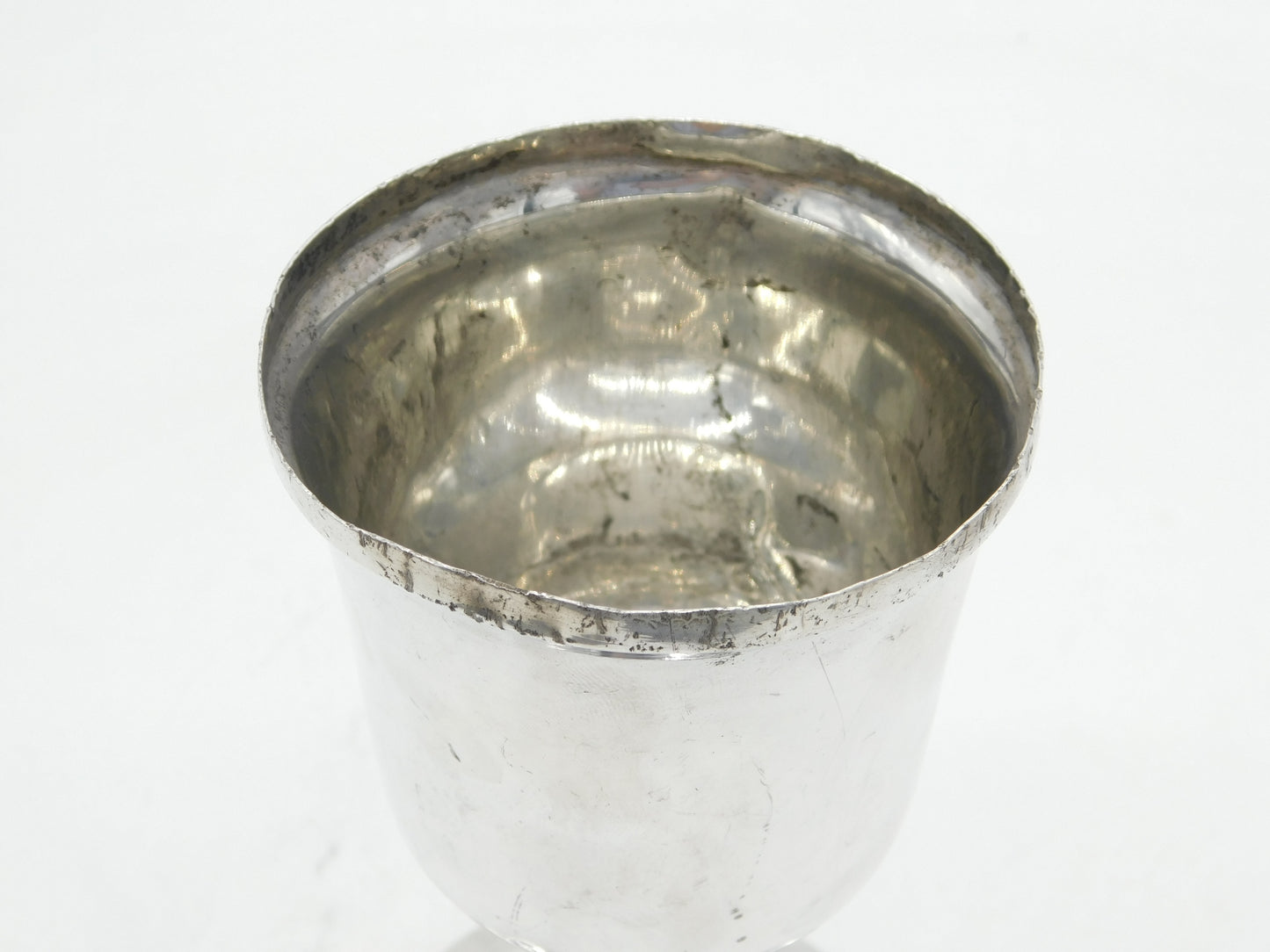George II Sterling Silver 'IHS' Communion Wine Chalice Antique 1758 London