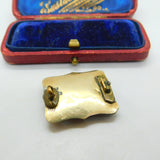 Georgian 9ct Gold, Black Enamel & Hair Plait Mourning Brooch AF Antique c1800