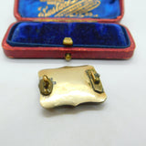 Georgian 9ct Gold, Black Enamel & Hair Plait Mourning Brooch AF Antique c1800