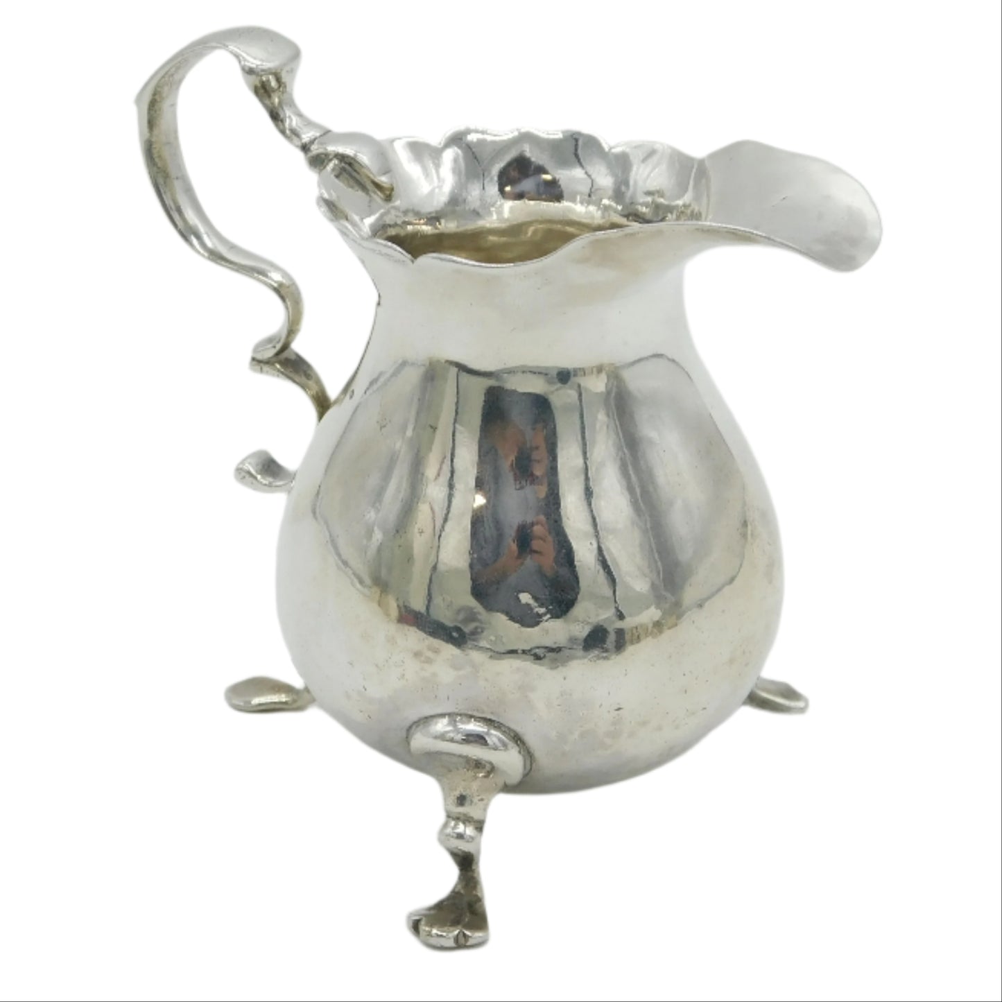George II Sterling Silver Baluster Cream Jug Antique 1750 London