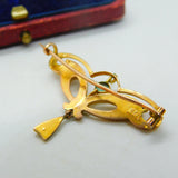 Art Nouveau 9ct Gold, Turquoise & Pearl Murrle Bennett Style Brooch Antique 1910