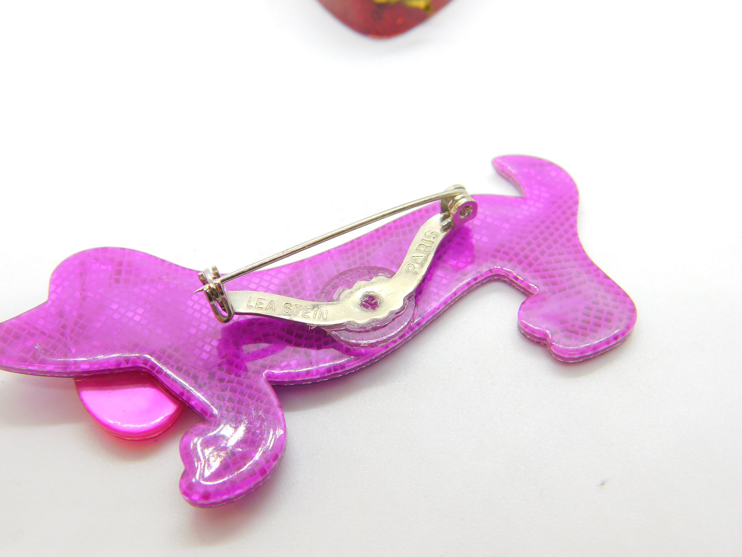 Dachshund Sausage Dog Lea Stein Paris Brooch Pin Vintage c1960